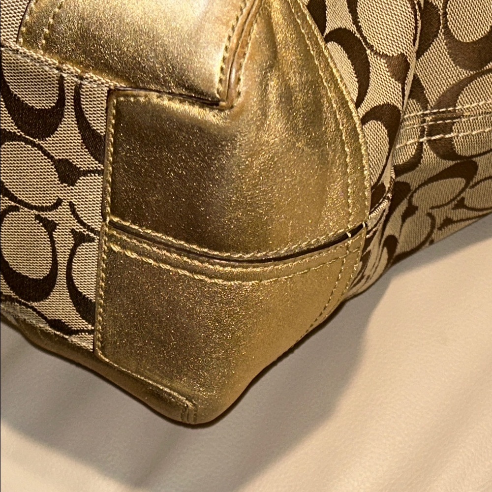 Coach Bleeker Signature Metallic Tattersall Tote - Picture 8 of 15